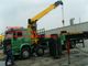 Mobile Low Bed Truck Dipasang Lurus Arm Crane 8x4 Dengan 15 Ton, Swing Arm Crane